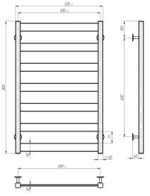 Сушка для рушників водяна Deffi Silvia П7 500х800 бічне праве підключення білий A.SV.80.50.7.W.C