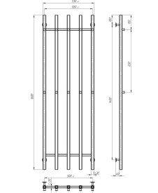 Полотенцесушитель водяной Deffi Split П5 500х1600 боковое правое подключение хром A.SP.160.50.5.C.C
