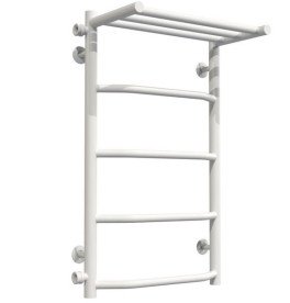 Полотенцесушитель водяной Deffi Трапеция с полкой П5 400х700 боковое левое подключение белый C.TP.70.40.5.W.B