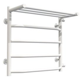 Полотенцесушитель водяной Deffi Трапеция с полкой П5 500х500 боковое правое подключение белый C.TP.50.50.5.W.C