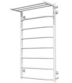 Полотенцесушитель водяной Deffi Трапеция с полкой П8 500х900 боковое правое подключение белый C.TP.90.50.8.W.C