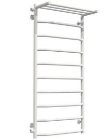 Полотенцесушитель водяной Deffi Трапеция с полкой П10 500х1100 боковое левое подключение белый C.TP.110.50.10.W.B