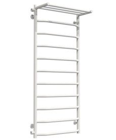 Полотенцесушитель водяной Deffi Трапеция с полкой П11 500х1200 боковое левое подключение белый C.TP.120.50.11.W.B