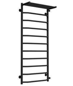 Сушка для рушників водяна Deffi Трапеція з полицею П11 500х1200 бічне праве підключення чорний C.TP.120.50.11.B.C