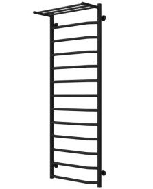 Сушка для рушників водяна Deffi Трапеція з полицею П13 500х1400 нижнє підключення чорний C.TP.140.50.13.B.A