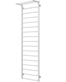 Полотенцесушитель водяной Deffi Трапеция с полкой П17 500х1800 боковое левое подключение белый C.TP.180.50.17.W.B