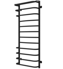 Полотенцесушитель водяной Deffi Юность П12 500х1200 нижнее подключение черный C.YU.120.50.12.B.A