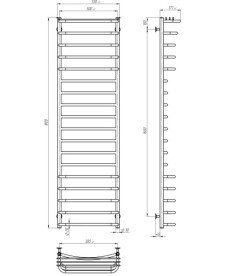 Сушка для рушників водяна Deffi Юність П18 500х1800 бічне праве підключення білий C.YU.180.50.18.W.C