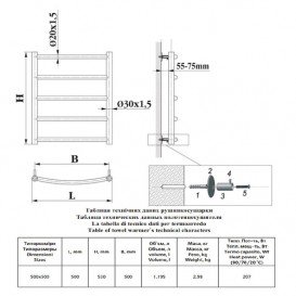 Полотенцесушитель водяной Devit Fresh 500х500 мм сталь хром R5050121