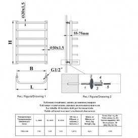 Полотенцесушитель водяной Devit Vintage 700х500 мм сталь хром R7050122