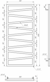 Полотенцесушитель водяной Genesis-Aqua Genesis 120x53 см черный GA-7003