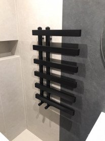 Полотенцесушитель водяной Genesis-Aqua Split 80x50 см черный GA-1601