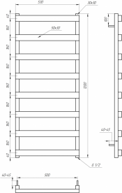 Полотенцесушитель водяной Genesis-Aqua Fancy 120x53 см черный GA-2903