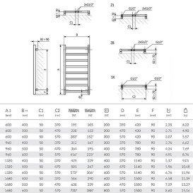 Сушка для рушників водяна Terma BL037 168х60 см чорний WLB37168060