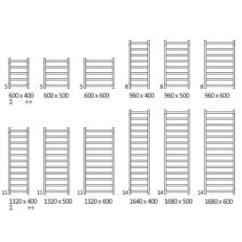 Сушка для рушників водяна Terma BL037 96х50 см чорний WLB37096060