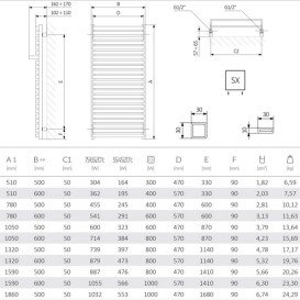 Сушка для рушників водяна Terma City 105х50 см SX мідний WGCIT105050KBCOSX