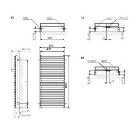 Сушка для рушників водяна Terma City 105х50 см SX мідний WGCIT105050KBCOSX