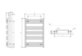 Сушка для рушників водяна Terma Domi 78,6х50 см SX сірий WGDOM078050KMGRSX