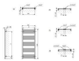 Сушка для рушників водяна Terma Fiona 114х58 см SX Ral 9016 soft білий WGFIN114058KS96SX
