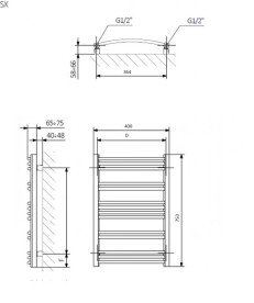 Полотенцесушитель водяной Terma Jade MK 75,3х40 см SX хром WGJMK075040KCROSX