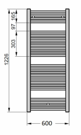 Полотенцесушитель водяной Zehnder Virando для закритин систем опалення чорний матовий AB-120-060-9017
