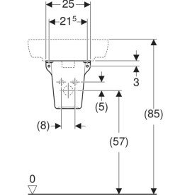 Напівп'єдестал для раковини Geberit Selnova Square сантехнічний фарфор білий 501.477.00.7
