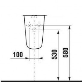 Полупьедестал для раковини Jika Zeta кераміка білий H8193910000001