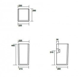 Полупьедестал для раковини Kerasan Cento керамічний білий 357501