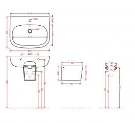 Полупьедестал для раковины подвесной ArtCeram Ten белый глянцевый TEC004 01;00