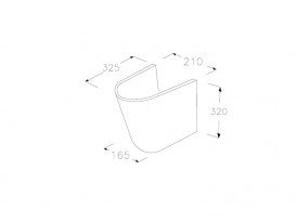 Полупьедестал для раковины подвесной Hatria Nido белый Y0R601
