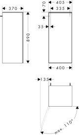 Напівпенал для ванної Hansgrohe Xevolos E 40,5х37 см петлі зліва пісочно-бежевий матовий/темний дуб 54213730