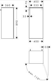 Полупенал для ванной Hansgrohe Xevolos E 40,5х37 см петли справа сланцево-серый матовый/сланцево-серый 54217770