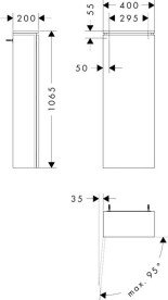 Полупенал для ванной Hansgrohe Xilesa E 40х20 см петли слева МДФ матовый белый 54281700