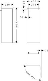 Полупенал для ванной Hansgrohe Xilesa E 40х35 см петли справа МДФ сланцево-серый матовый 54284760