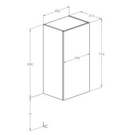 Полупенал для ванной Roca Extra подвесной 40х31,6х80 см ДСП орех Lincoln A857958540