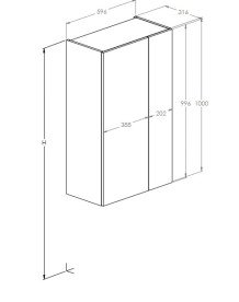 Полупенал для ванной Roca Extra подвесной 59,6х31,6х100 см ДСП черный глянцевый A857961351