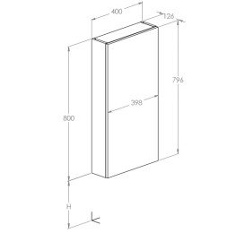 Полупенал для ванной Roca Extra slim подвесной 40х12,6х80 см ДСП черный матовый A857957532