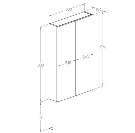 Напівпенал для ванної Roca Extra slim підвісний 50х12,6х80 см ДСП світлий дуб A857960464