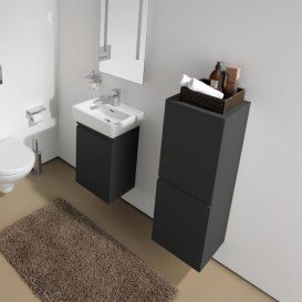 Полупенал підвісний Laufen Pro S 35х100 см петлі зліва МДФ сірий графіт H4831110954801