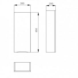 Полупенал подвесной Sanwerk Alessa Air Slim правый МДФ белый/венге MV0000593