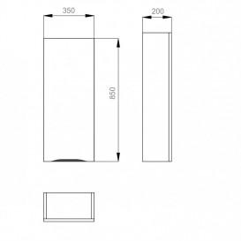 Полупенал подвесной Sanwerk Liga Air Slim правый МДФ белый/мессина MV0000402