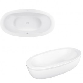 Ванна акрилова овальна PoolSpa колекція Aura 204х103 з ніжками білий PWRVO10ZN000000