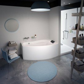 	Ванна акриловая угловая PoolSpa коллекция Nicole 160х95 R правая с рамой белый PWANF10ZS000000