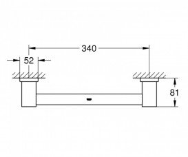 Поручень для ванной Grohe Essentials Cube металл темный графит матовый 40514AL1