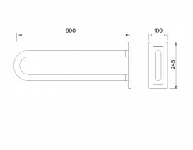 Поручень Kolo Lehnen Concept дугообразный неподвижный 60 см L60301000