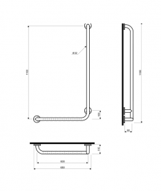 Поручень Kolo Lehnen Funktion правий хвилясте горизонтальне плече L1023512