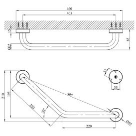 Поручень для ванны Kroner KRM Rizze-ACC3517 хром CV022918
