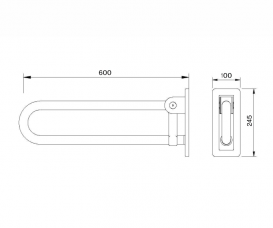 Поручень Kolo Lehnen Concept дугоподібний відкидний 60 см L60401000