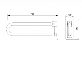 Поручень Kolo Lehnen Concept дугообразный откидной 70 см L60402000