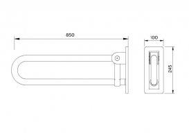 Поручень Kolo Lehnen Concept дугообразный откидной 85 см L60403000